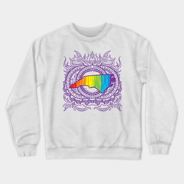 North Carolina Mandala Pride Crewneck Sweatshirt by Manfish Inc.